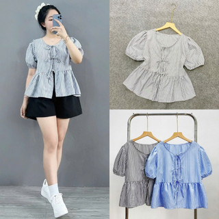 Set Áo Váy Bigsize Nữ Áo Babydoll Tay Phồng Kèm Chân Váy Bí Bồng Xòe (A190+CV413/Q500)