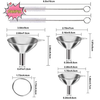 Phễu thép không gỉ kim loại Pnpia 5, Bộ 3 Phễu nhỏ và lớn, Phễu cấp thực phẩm cho các cửa hàng nhà bếp