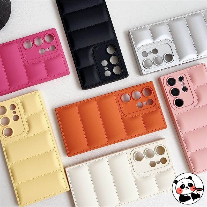 Vỏ Áo Khoác Xuống Cho Samsung Galaxy A06 A34 A33 A55 A35 A05s A15 A73 A72 A71 A54 A53 A52s A50s A30s 5G 4G Vỏ Điện Thoại Mềm Chống Sốc Màu Kẹo Sang Trọng Dễ Thương