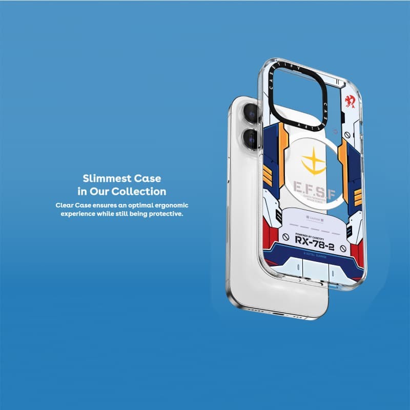Casetify X Gundam E.F.S.F.F. Rx-78-2 Hút Từ Tính Trong Suốt Cứng Acrylic Lưng TPU Edge Ốp Lưng Điện Thoại Ốp Lưng Tác Động Cho Apple IPhone 13 14 15 16 Pro Max
