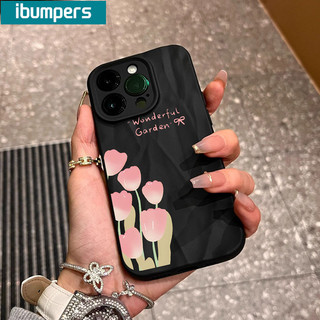 ibumpers Hàn Quốc Thanh Lịch Họa Tiết Hoa Tulip Ốp Lưng IPhone 16 15 14 13 12 11 Pro Max IP 7 8 Plus Iphon X Xs XR Xs Max Silicon Mềm Chống Sốc Ốp Lưng