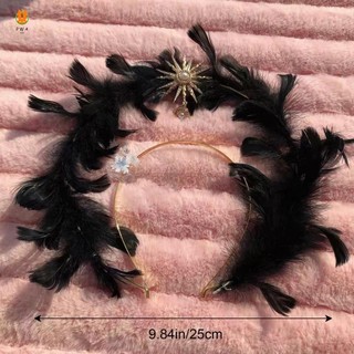 Băng đô thiên thần trắng Halloween Băng đô chống trượt Angel Plume Trang phục băng đô