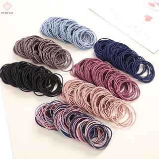 [Pcwkkef] 100 Chiếc Nữ Cô Gái Tóc Cao Su Dây Buộc Tóc Dây Co Giãn Tóc Đuôi Ngựa Giá Đỡ Scrunchies Mới