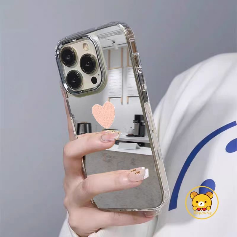 Ốp Gương Trái Tim Tình Yêu Cho Samsung Galaxy S25 S24 S23 S22 S21 Plus S20 FE Note 20 Ultra F55 F14 C55 M55 M52 M34 M32 M22 F22 M14 A22 Ốp Điện Thoại Năm Mới Chúc May Mắn Vỏ Mềm