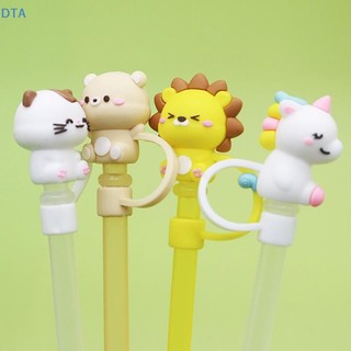 DTA Silicone Niêm Phong Ống Hút Cắm Có Thể Tái Sử Dụng Uống Bụi Hoạt Hình Phích Cắm Đầu Bao Phù Hợp Với Nhà Bếp Cốc DIY Phụ Kiện Bán Buôn PO