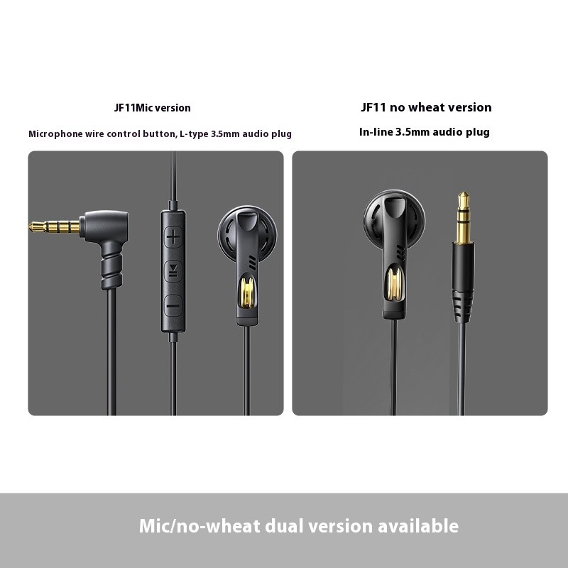 Tai nghe Hifi hình chữ U Fiio JF11 14,2mm Trình điều khiển năng động Tai nghe có dây Bass Âm nhạc thể thao Tai nghe có Mic