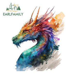 EARLFAMILY 13cm Đầu Rồng Graffiti Xe Miếng Dán Chống Thấm Nước Xe Máy Windows Ván Lướt Sóng Decal Cá Tính Chống Trầy Xước Bảo Vệ Cửa Xe Ô Tô