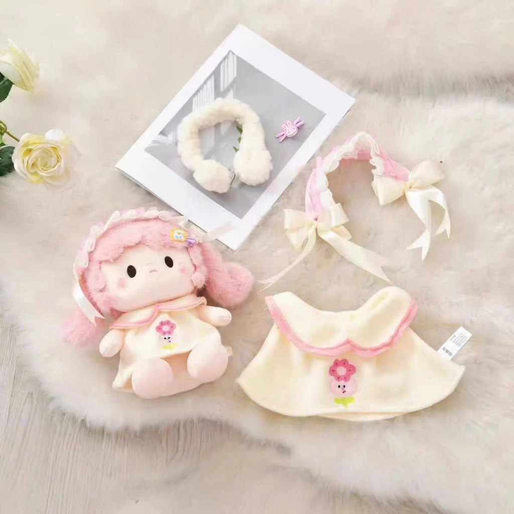 [ SẴN HÀNG ] Gấu bông búp bê bé sữa tóc dài hồng, búp bê cho bé gái dễ thương trang phục có thể tháo rời