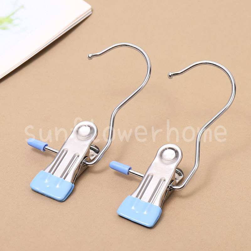 6 Chiếc Thép Không Gỉ Bảo Quản Kẹp Quần Áo Tất Sấy Kẹp Móc Chống Gió Kẹp