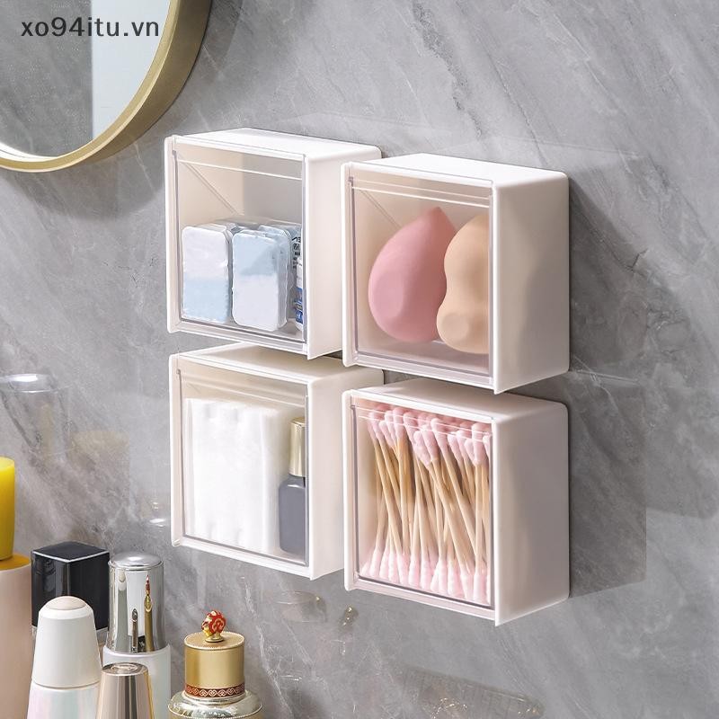 Xoitu Tấm Lót Cotton Treo Tường Hộp Bảo Quản Chống Bụi Phòng Tắm Tổ Chức Cho Bông Swas Trang Điểm Dính Hộp Đựng Trang Sức VN