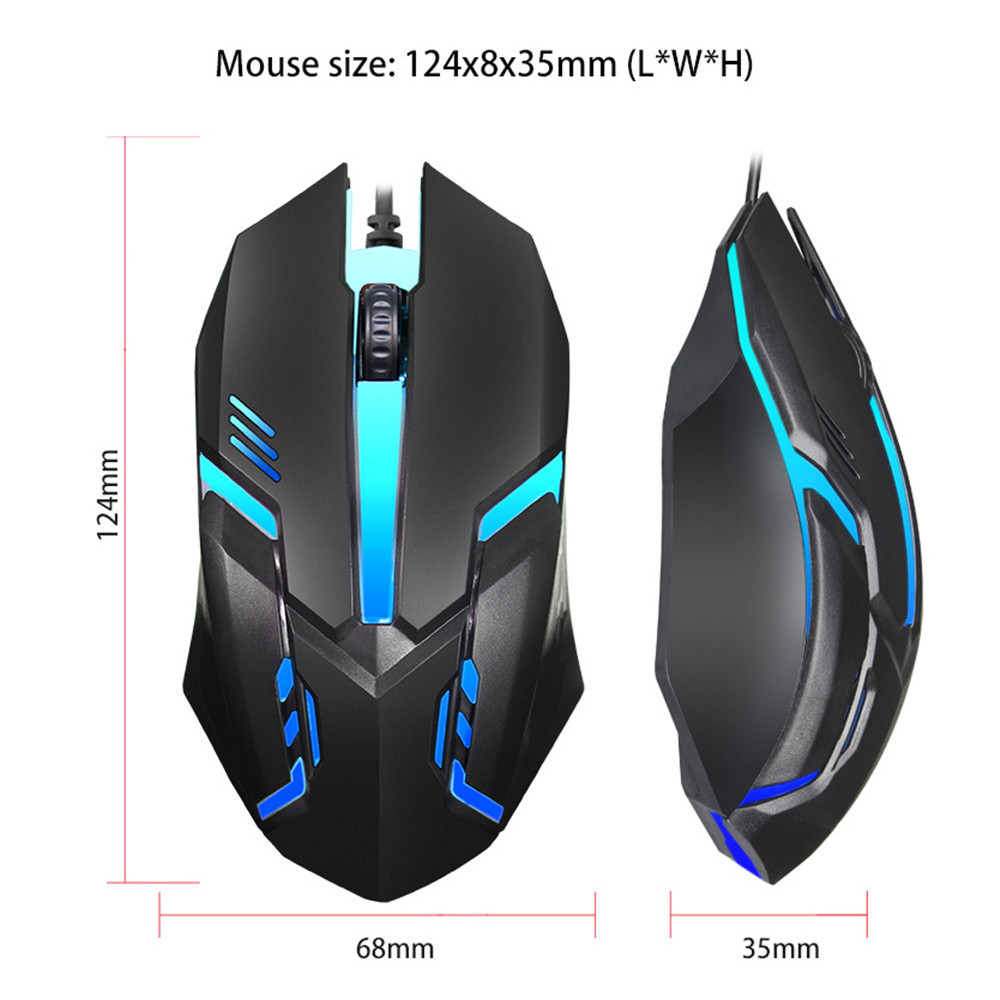 [Sẵn sàng] Chuột chơi Game có dây 7 màu Led Hỗ trợ đèn nền Chuột cáp Usb công thái học với trò chơi máy tính quang Chuột Pc
