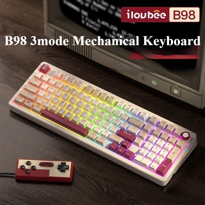 Bàn phím cơ không dây Fullsize ILOUBEE B98 - 3 mode kết nối - Hotswap 5 pin -  Có app tùy chỉnh