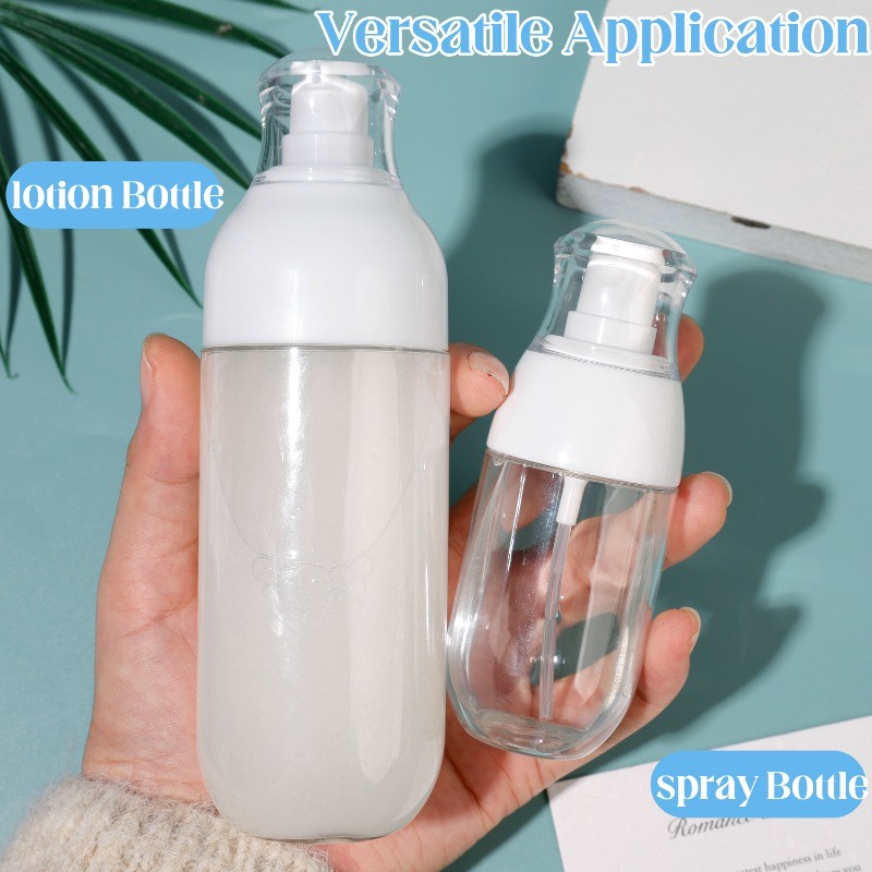 [Đặc sắc] Bình xịt Press - Bình rỗng PET - Bình đóng chai phụ kem dưỡng da - Hộp đựng chất lỏng - Có thể tái sử dụng, nạp lại, kín - Hộp đựng mực cồn - Phụ kiện du lịch
