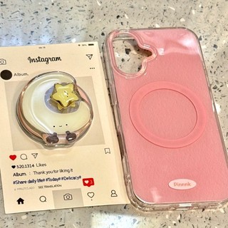 Ốp điện thoại di động hình ngôi sao xoay màu hồng sang trọng Thích hợp cho iPhone16 15 14 13 Pro Max Bảo vệ Camera chống sốc Vỏ cứng chống rơi