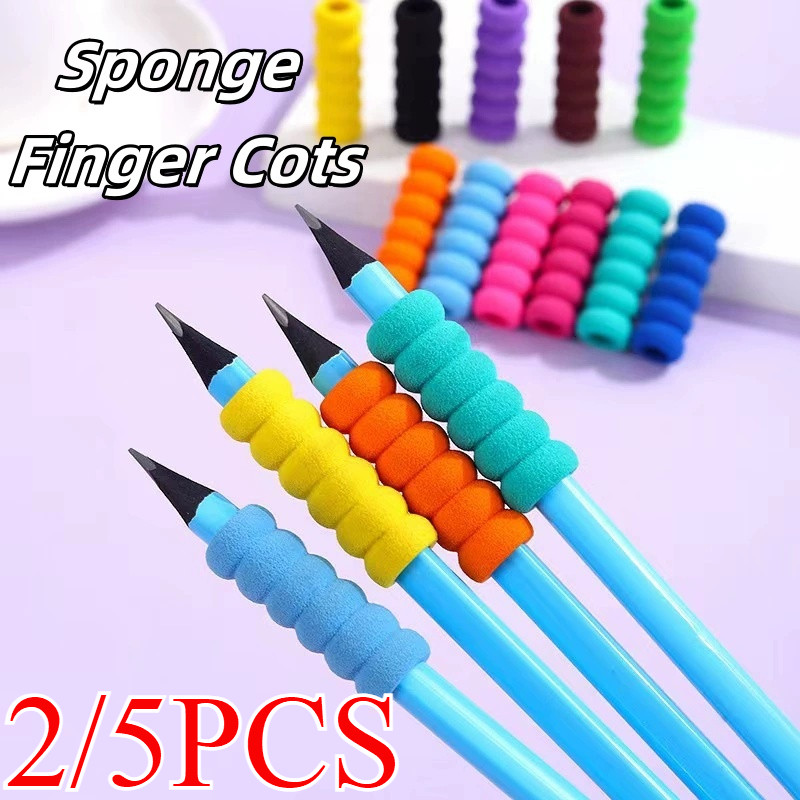 2 / 5 Chiếc Màu Sáng Tạo Lốp Bền EVA Đựng Bút Chì Ngón Tay Trẻ Em Chống Mòn Bút Tay