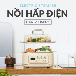 Nồi hấp điện 3 tầng Haatz CIM371 dung tích 10L, 8 chức năng, hẹn giờ thông minh, bảo hành 12 tháng
