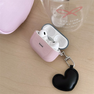 Màu hồng đen + Mặt dây chuyền tình yêu cho AirPods 1 / 2 3 Pro Pro Pro2 pro3 Airpod4 ❈ ❈ ❈ ❈ ❈ ❈ ❈ ❈ ❈ ❈ AirPods Pro i3 i4 pro3 ❈ ❈ ❈ ❈ ❈ ❈ ❈