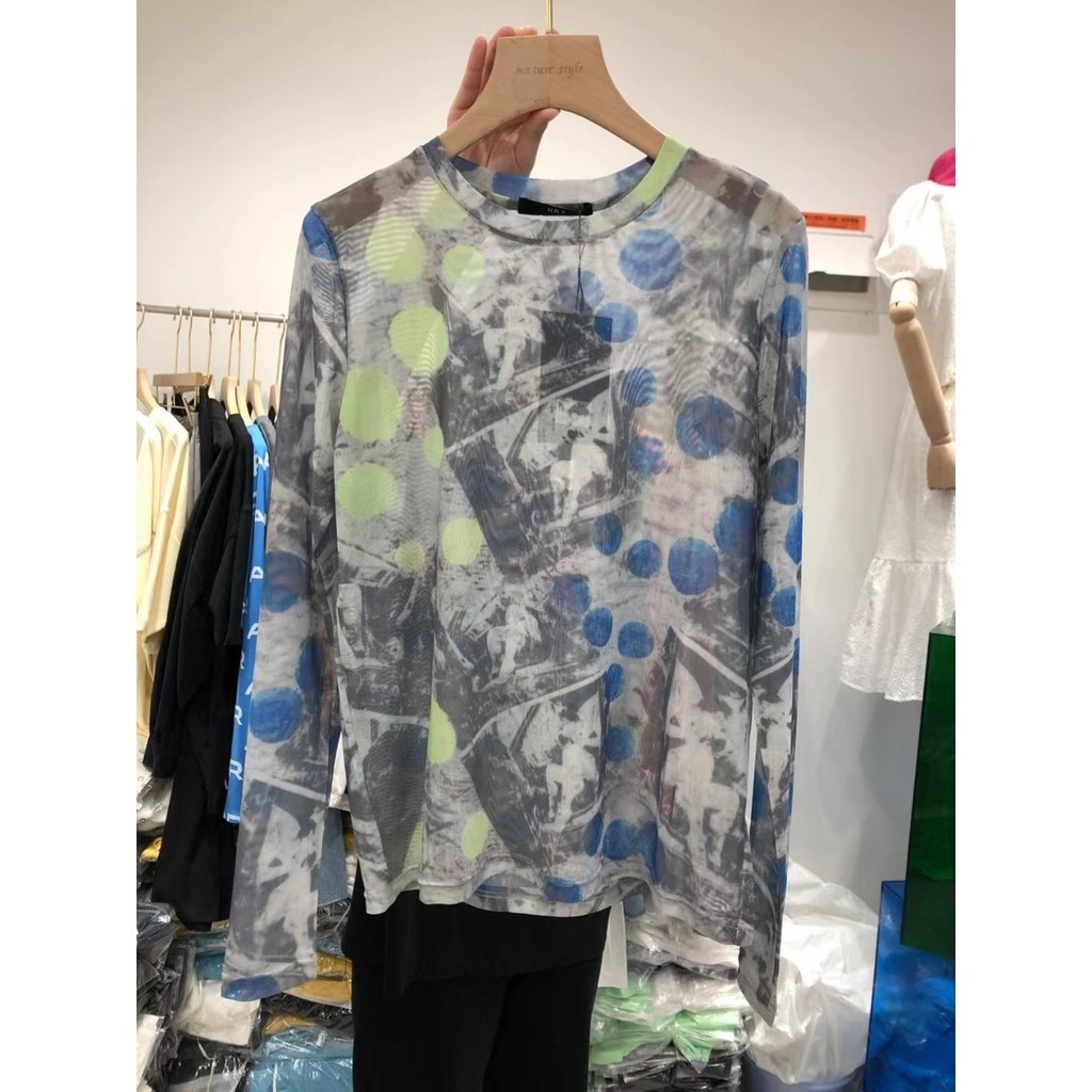 Milyfashion Tie-Dye Đế gạc in hình Slim-fit Dài tay T Summer Thin Sunscreen See @ -