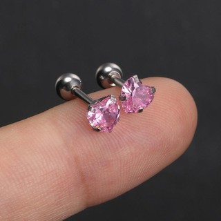 XON Bông Tai Zircon Pha Lê Thép Không Gỉ Đơn Giản, Xoắn, Sụn, Móng Tay, Cho Nữ, Trang Sức Tối Giản