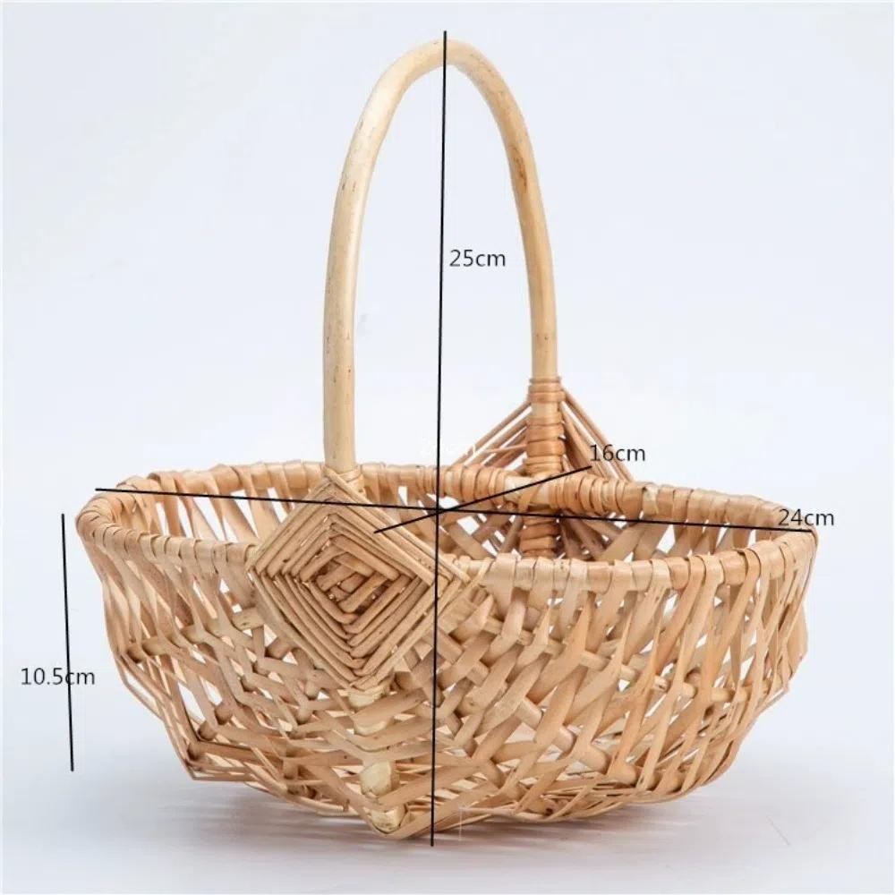 Giỏ hoa bé gái DAYBREAK, Hộp đựng có tay cầm Giỏ đựng mây liễu, Giỏ cắm hoa chắc chắn thủ công bền bỉ sáng tạo Đám cưới