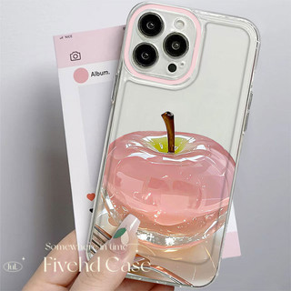 Ins Korea Crystal Apple Luxury Advanced HD Clear Casing cho iPhone 11 16 15 14 13 12 Pro Xs Max XR X 7 8 6 6s Plus SE Ốp lưng điện thoại TPU mềm Vỏ bảo vệ chống rơi