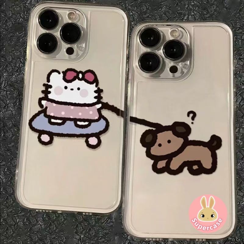 Ốp Điện Thoại Cặp Đôi Mèo Kitty Cho Redmi Note 14 13 12 11 11T Pro Plus Turbo SE 12S 11E 10 10s 10T 9 Max 9s 9T 8 7 6 5 Pro 8T 4X 4G 5G Vỏ Chó Dễ Thương Trong Suốt Vỏ chống rơi