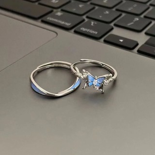 Bướm Cặp Đôi Nhẫn Nữ Cặp Quà Tặng Đơn Giản Nhẫn Cặp Đôi Phong Cách Cặp Đôi Chỉ Số Nhẫn Ngón Tay Có Thể Điều Chỉnh Phù Hợp Với Nam Nữ Nhẫn Đổi Sang S5TK
