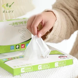 100 Cái / hộp Găng Tay Cao Su Miễn Phí TPE Găng Tay Dùng Một Lần Axit Chống Trơn Trượt Trong Suốt An Toàn Làm Việc Cấp Thực Phẩm Găng Tay Vệ Sinh Gia Đình VN