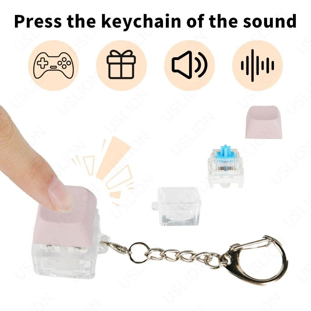 Mũ bàn phím ngón tay, Keycap Phím nút Fidget Móc khóa, có đèn DIY Bàn phím giảm căng thẳng Đồ chơi Clicker