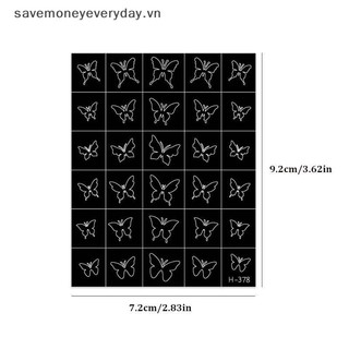 [savemoneyeveryday] Hallow Bow Knot Nail Art Sticker Nhãn dán tự dính Làm móng tay Salon Cung cấp mẫu vết bẩn kiểu Pháp Nhãn dán phụ trợ [vn]