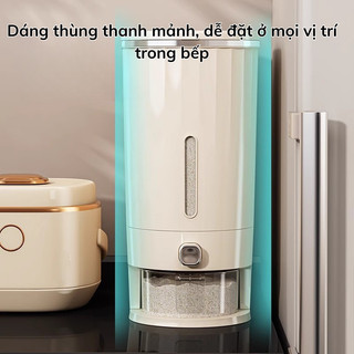 Thùng Đựng Gạo Bunnies House – Hộp Gạo Thông Minh 5kg 10kg, Lấy Gạo Một Chạm, Chống Mối Mọt