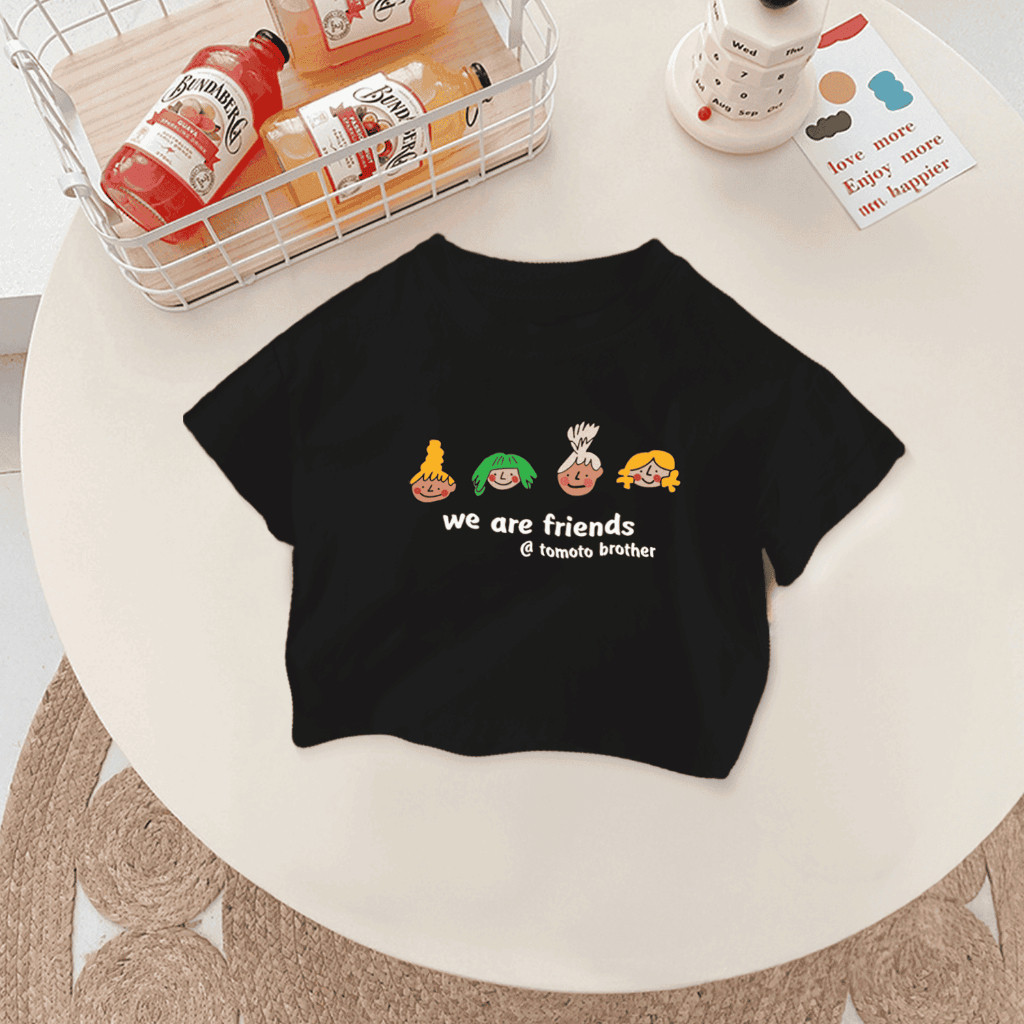 2025 Áo thun crop top in 2D cho bé gái, độ tuổi 2-11, thời trang thường ngày, thiết kế hợp thời trang