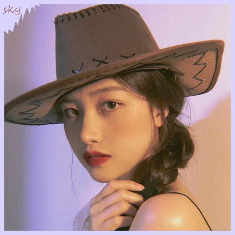 Bầu trời Mũ phương Tây thời trang Quý ông Denim Mũ Anh Quốc Mũ sành điệu thông thường cho các chu vi đầu khác nhau