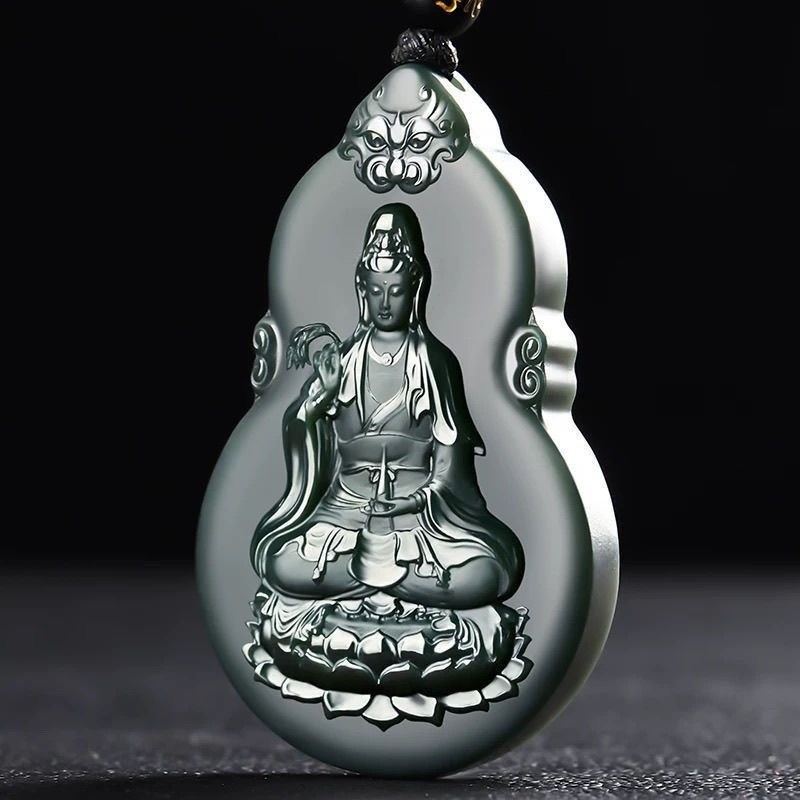 Mặt dây chuyền Sapphire Guanyin tự nhiên, Trang sức vòng cổ thời trang cổ điển