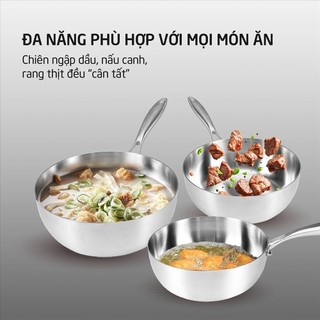 Chảo inox 5 lớp liền khối Hare HR P2818 chống sính tự thân, tay cầm cách nhiệt, bảo hành 12 tháng