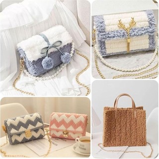 Lưới lưới túi BORAGETE, Túi vải bằng nhựa bền, Vải lưới trắng thủ công DIY