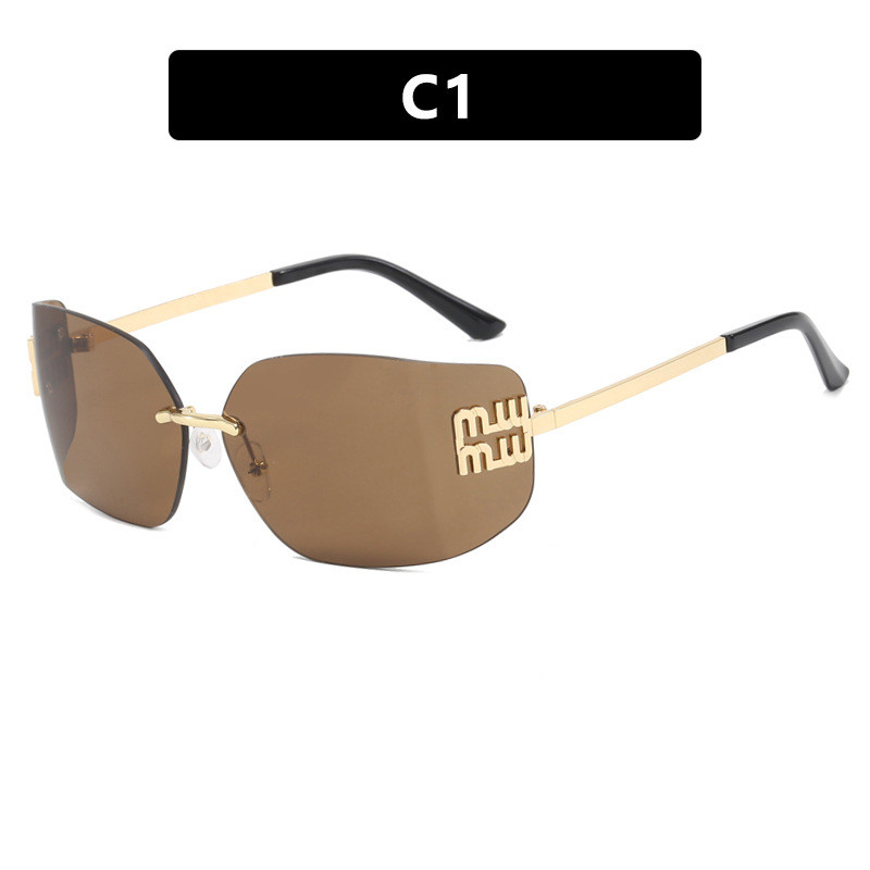 Thời Trang Unisex Không Khung Ôm Hơn Nhìn Cao Cấp Kính Mát 2025 Mới Retro Influencer Kính Mát Thiên Niên Kỷ Hot Girl Sung