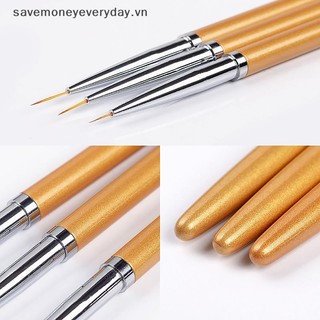 [savemoneyeveryday] 3 Bộ cọ lót móng tay nghệ thuật sọc kiểu Pháp Đầu 3D Lót Bút vẽ DIY Bút vẽ Uv Gel Brush Bút vẽ Dụng cụ làm móng tay Salon [vn]
