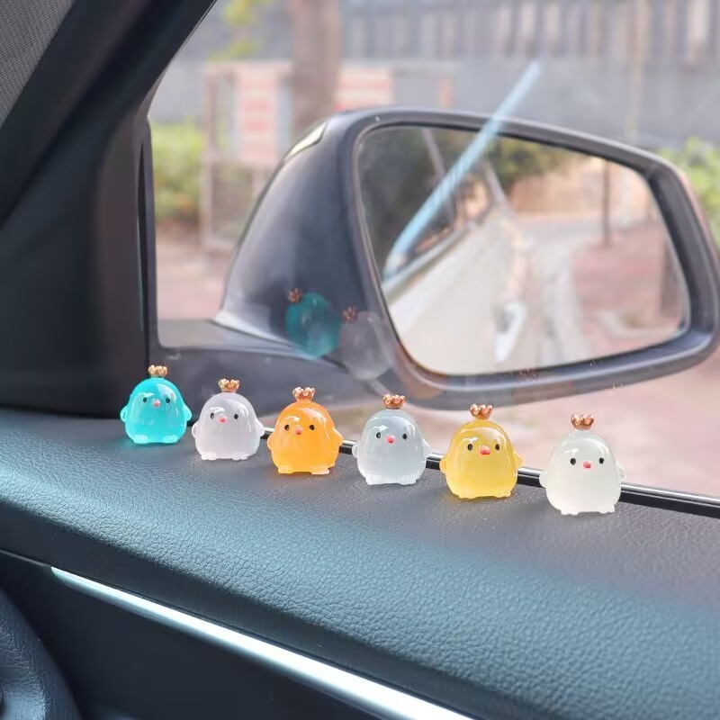 6 Chiếc Vui Nhộn Dạ Quang Thái Gà Con Xe Dash Trang Trí Xe Phía Sau Gương Trang Trí Phụ Kiện Nội Thất Cho Văn Phòng Tại Nhà