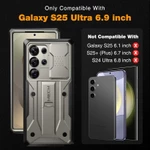 Ốp lưng TONGATE cho Samsung Galaxy S25 Ultra, [Vỏ Camera trượt tích hợp & Bảo vệ màn hình] [2 khung trước] Ốp điện thoại S25 Ultra chống sốc hạng nặng toàn thân có chân đế & đai — ảnh 2