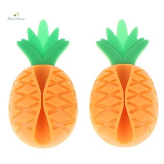 [Nhà Điện] 2 / 4 Chiếc Dễ Thương Tình Yêu Dứa Cáp Cuộn Dây Tổ Chức Dây Dính Kẹp Quản Lý Dây Đa Năng Cho Tường Bàn Làm Việc mới