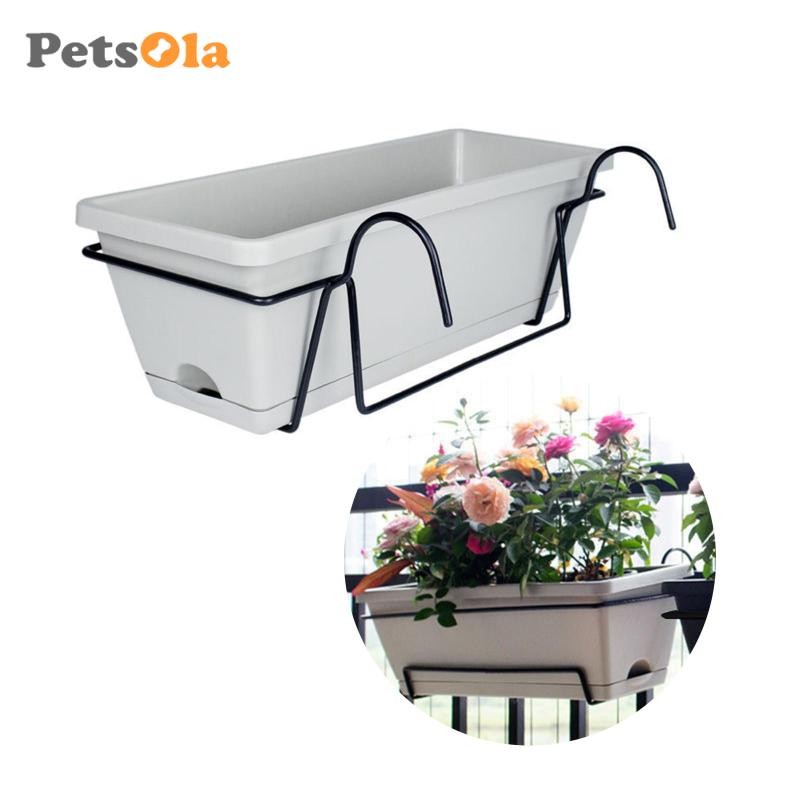 [PETSOLA] Chậu trồng cây treo cho lan can ban công Chậu hoa cho hiên đồng quê bên ngoài