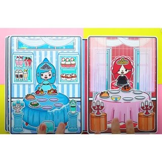 Đồ chơi giấy Ngôi nhà búp bê Frozen and Fỉre toca boca đồ chơi thủ công DIY