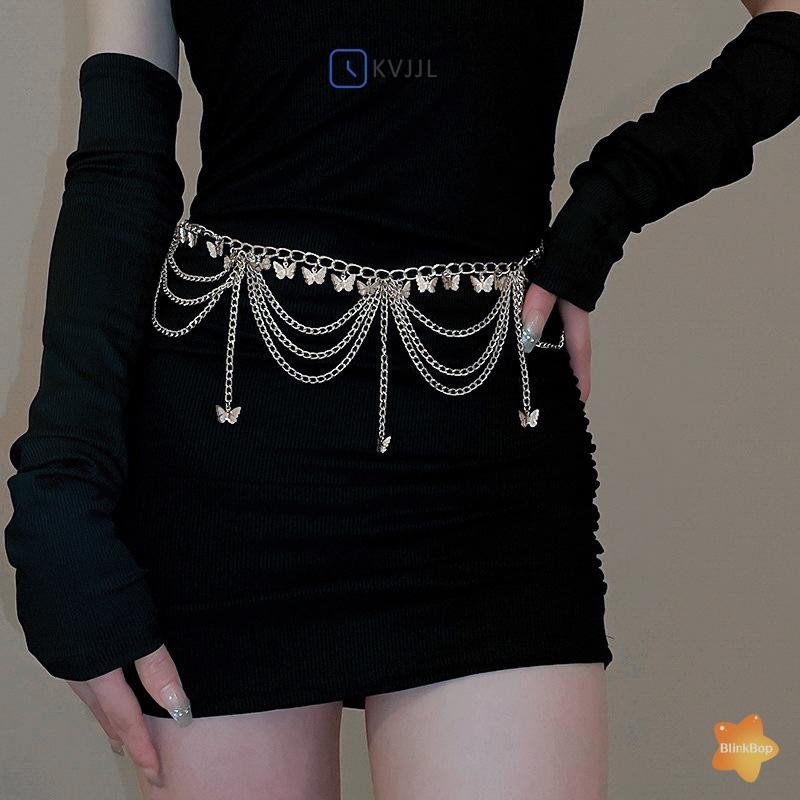 Kvjjl Nữ Dây Thắt Lưng Trang Sức Thời Trang Bụng Trang Trí Cơ Thể Kim Loại Nhiều Nữ Dây Thắt Lưng Trang Sức Thời Trang Bụng Trang Trí Cơ Thể Quần Kim Loại Nhiều Lớp Ch
