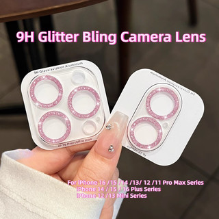 Bảo Vệ Camera Độ Nét Cao Lấp Lánh Bling Kính Cường Lực Ống Kính Máy Ảnh Tương Thích Cho iPhone 17 16 15 14 13 12 11 Pro Max 14 15 16 Plus 12 13 Mini