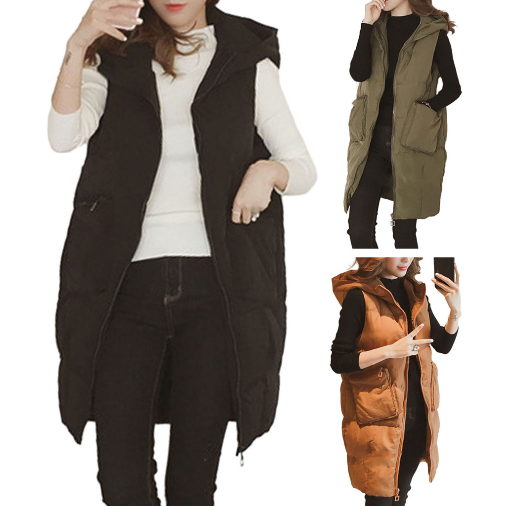 Xia| Dây Kéo Placket Áo Khoác Áo Khoác Nữ Thoáng Khí Áo Khoác Có Mũ Trùm Đầu Thời Trang Cho Nữ Mùa Đông Ấm Áp Áo Khoác Ngoài Có Túi Và Dây Kéo Đóng Cửa Áo Khoác Cotton Hợp Thời Trang