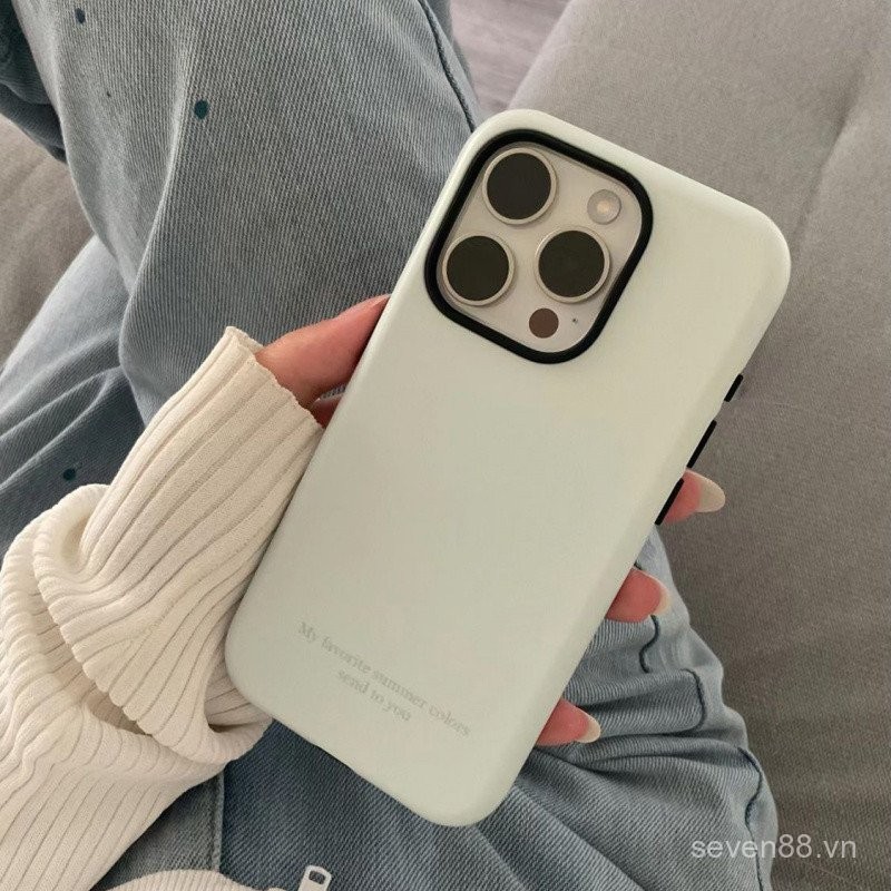 Ốp điện thoại dùng cho iPhone Hàn Quốc ins16/15/14promax Ốp cứng 2 trong 1 13Pro/12mini/11 xsmax/xr thích hợp 7/8Plus