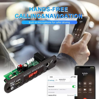 Bộ Khuếch Đại 60W Bluetooth 5.3 MP3 Bảng Giải Mã DIY Xe Máy Nghe Nhạc MP3 USB FM Ghi Thời Gian Hiển Thị Micro rảnh Tay Có Điều Khiển Từ Xa