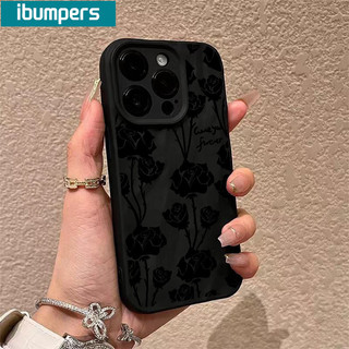 ibumpers Ốp Lưng iPhone Xinh Họa Màu Đen Tiết Hoa Ốp Điện Thoại Silicon Mềm Chống Sốc Chống Bẩn Cho Iphone 16 15 14 12 13 11 Pro Max IP 7 8 Plus X XS XR