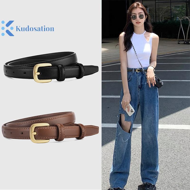 Kudosation Dây Da Cho Nữ Khóa Kim Loại Dây Thắt Lưng Nhân Quả Đơn Giản Thắt Lưng Nữ Quần Jean Quần Trang Trí Dây Thắt Lưng Quà Tặng